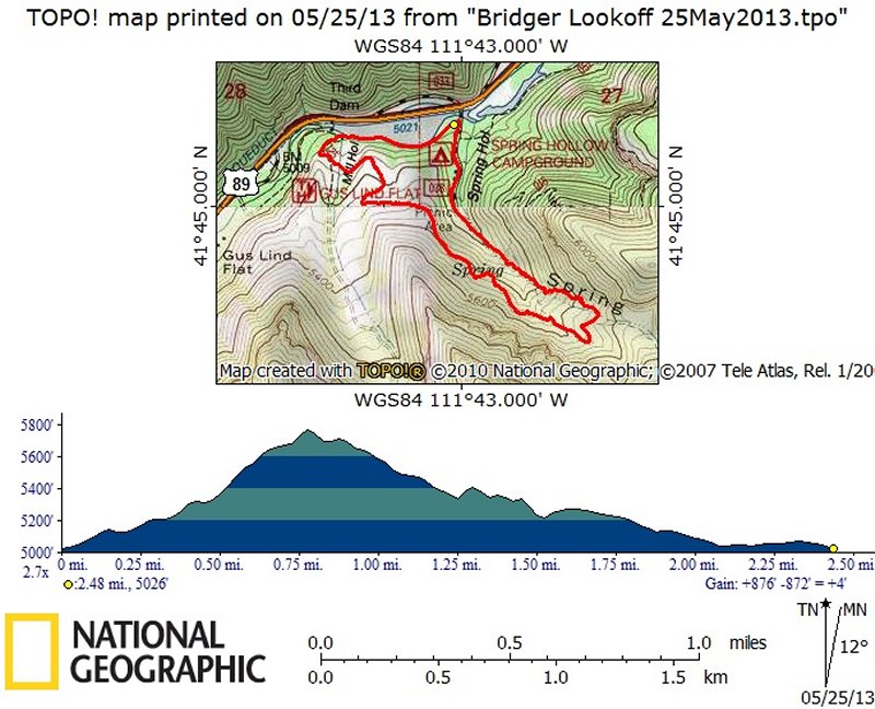 Bridger Look Off GPS track May 2012