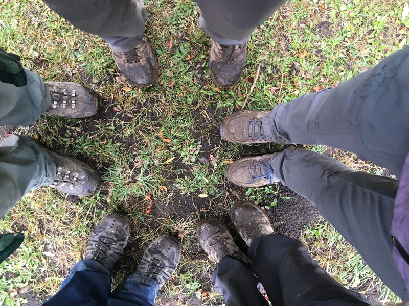 Muddy
                      shoes