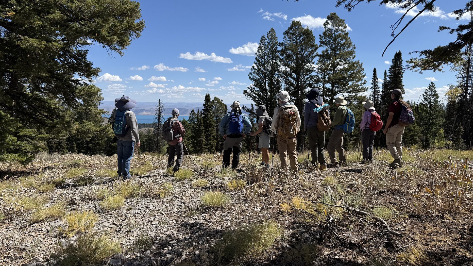 Cache Hikers Enjoying
                        the view of Bear Lake