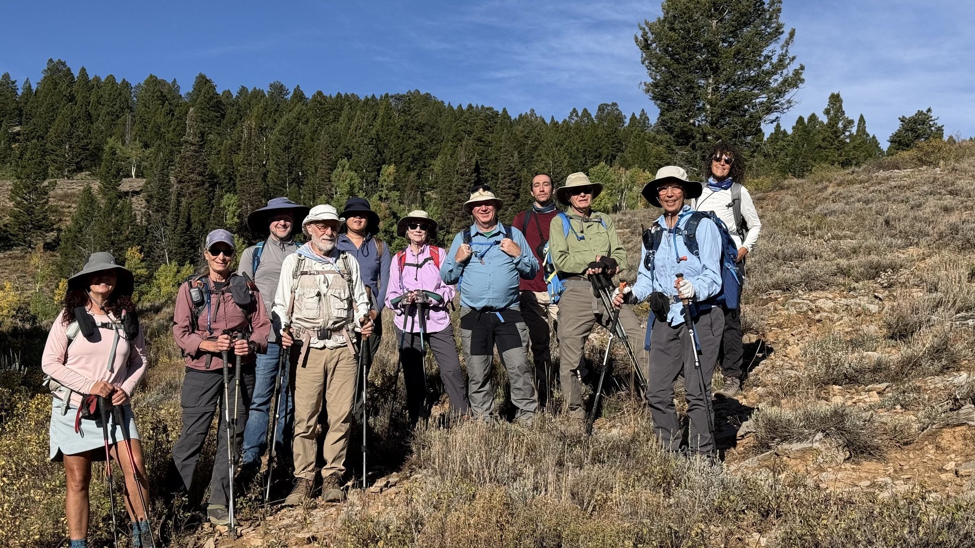 Cache Hikers gathered
                        for a group picture